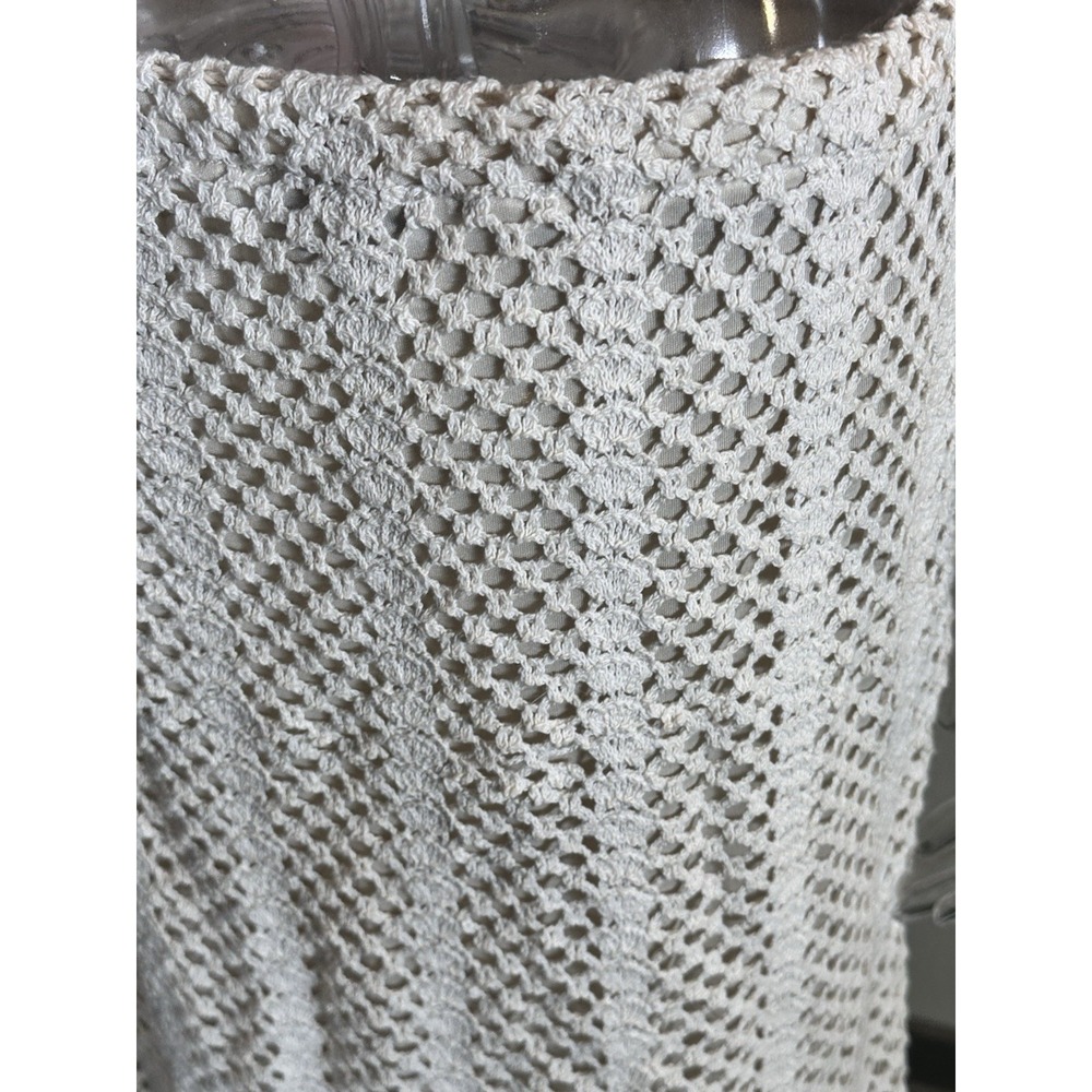 Lucy‎ Paris Crochet Knit Skirt Women Large Tan Beach - Picture 6 of 15